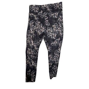 Champion XXL  Leggings -Floral Black White High Waist Stretchy Activewear Yoga
